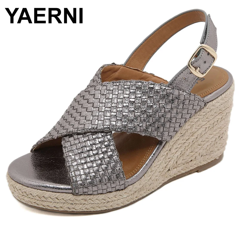 Alpargatas de estilo español para mujer, zapatos de cuña, Sandalias de tacón alto, zapatos de plataforma csaual cómodos, nuevo diseño