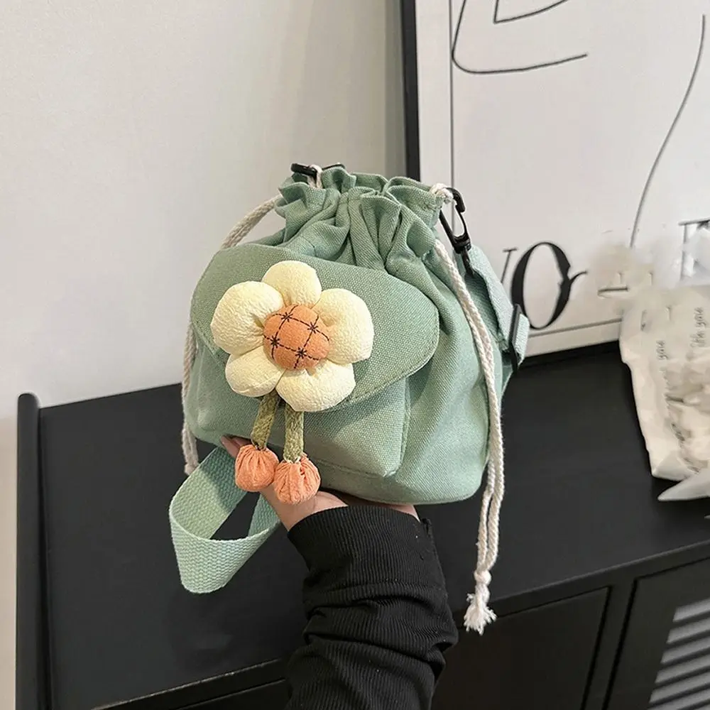 Bolso cruzado con flores para mujer, bandolera de lona con cordón, bolso de maquillaje de gran capacidad