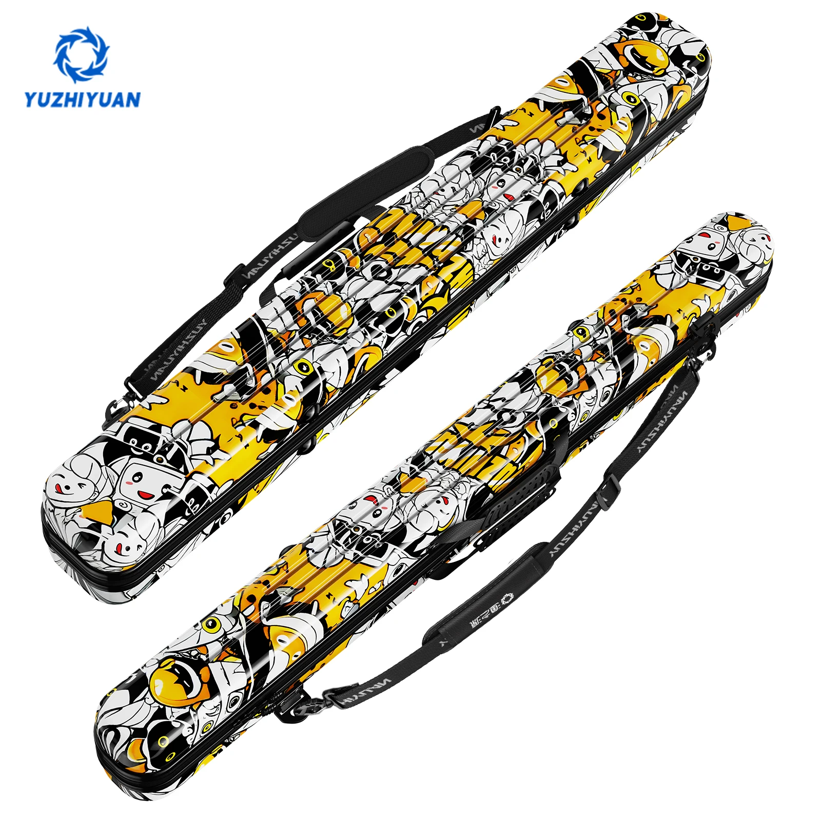 حقيبة صنارة الصيد، طراز جرافيتي 2025، سعة كبيرة، قوية، مضادة للضغط، حماية للقضيب، مقاومة للبقع، سهلة التنظيف