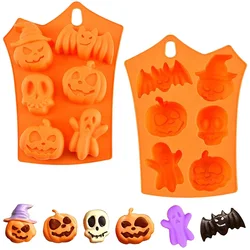 Halloween Silicone Chocolate Molds 12 Cavity Halloween Baking Mold, Pumpkin Shape Design Trays for Making Biscuit/Jelly/Ice Cube