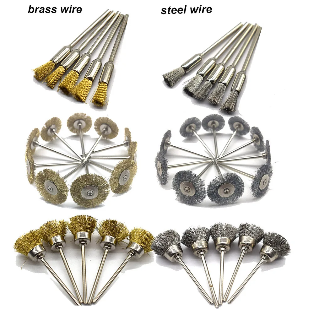 

30PCS Jewelry Brass Wire Brushes Stainless Steel Wire Brush Jewelry Abrasive Brush Dremel Accessories For Rotary Tools