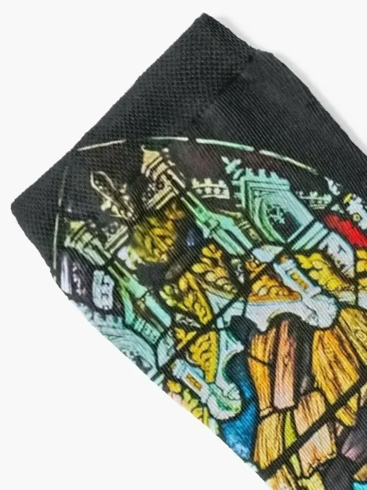 ولادة يسوع في الزجاج الملون جوارب رجل جوارب كرة القدم ضغط مع طباعة رجل الجوارب النسائية