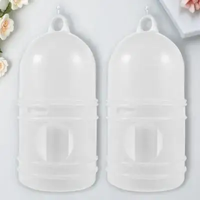 

2pcs Pigeon Waterer Bird Drinkers Premium Plastic Odorless Washable Pet Bird Drinker Cage Water Cup Feeder Dispenser For Birds