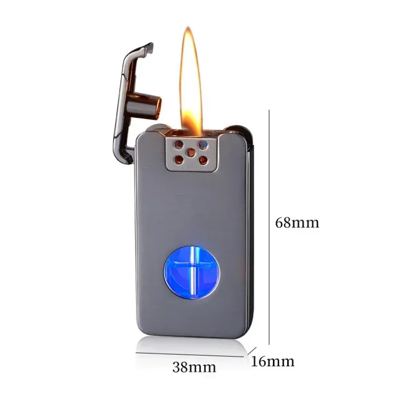 Metal Intelligent Induction Sound Shake and Remote Control Kerosene Lighter Large Capacity Transparent Oil Window Arc Lighter