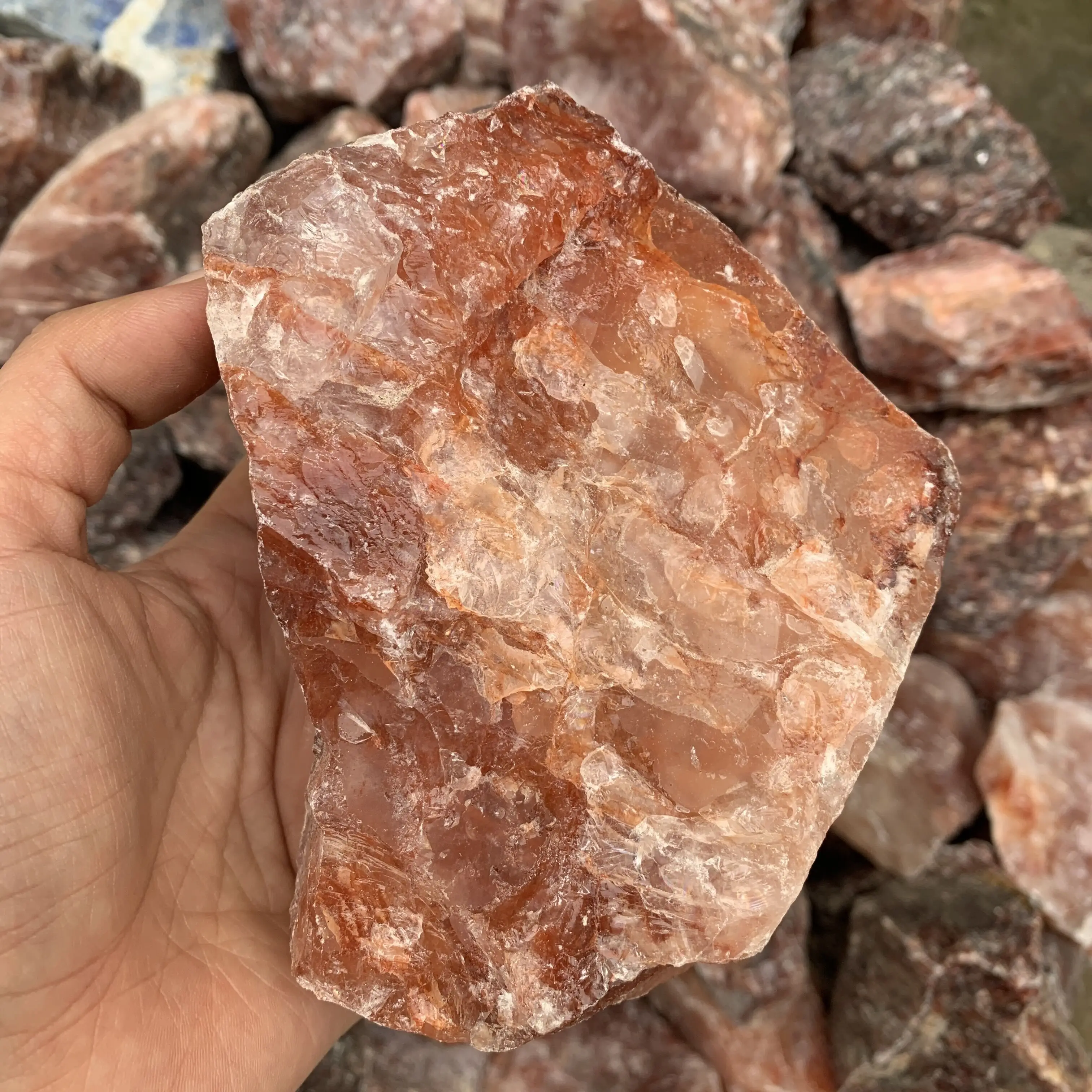 

300g Natural Red Fire quartz Crystal Raw Mineral Crystal Specimen