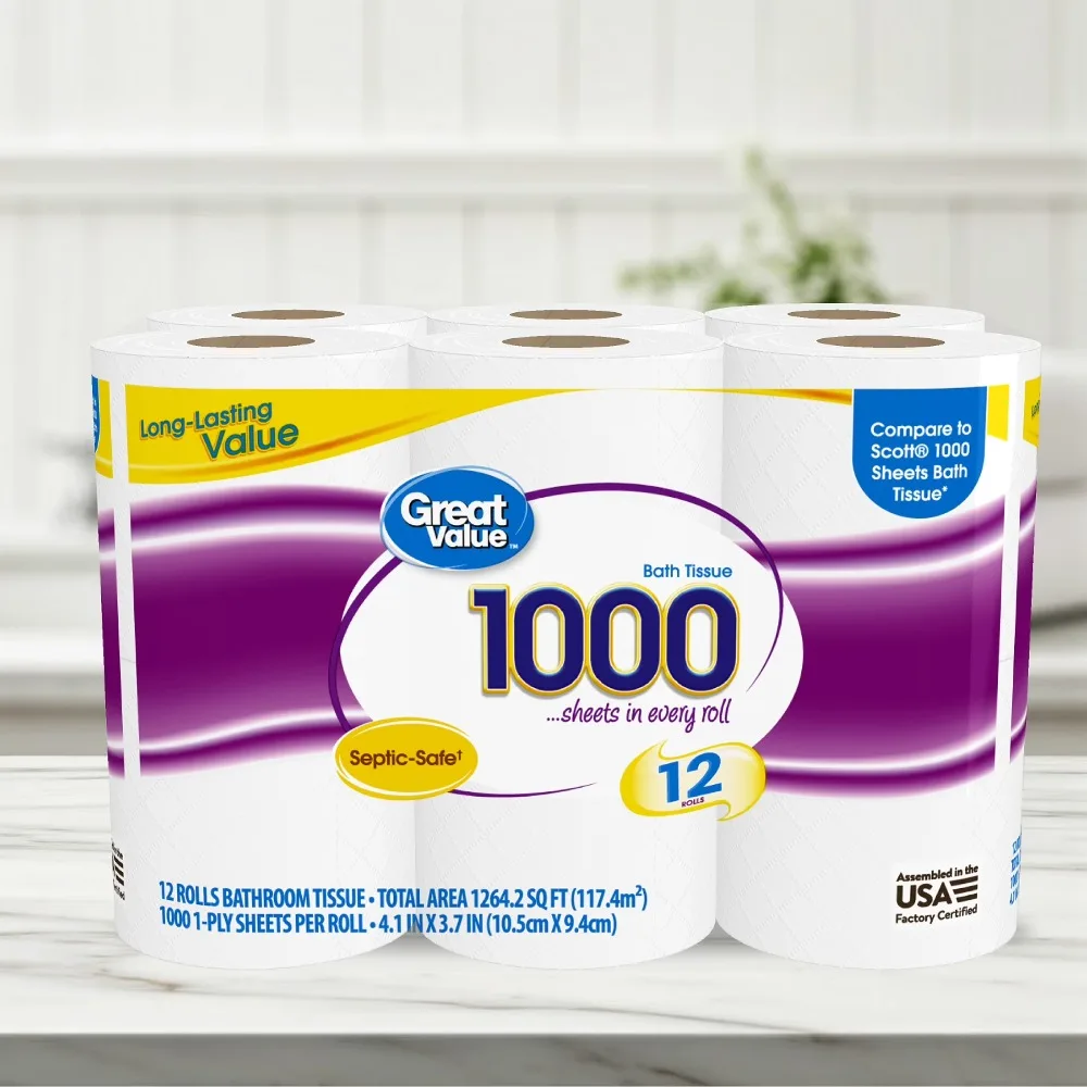 Premium Jumbo Toilet Paper Rolls 1000 Sheets