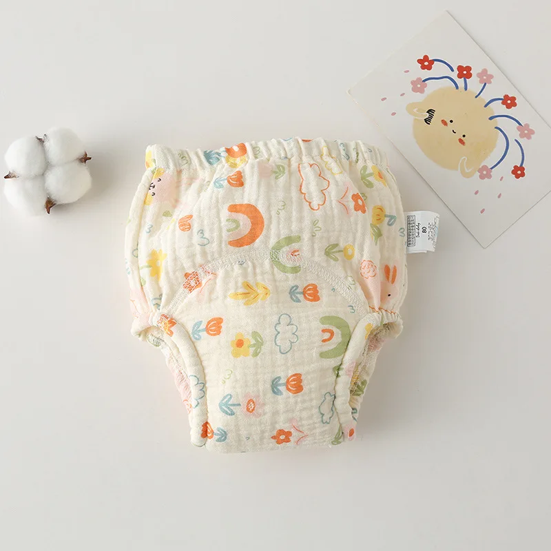 Washable Baby Training Pants Cotton Diapers Bubble Gauze Nappy Breathable Reusable Children's Underwear Toddler Cloth Diapers