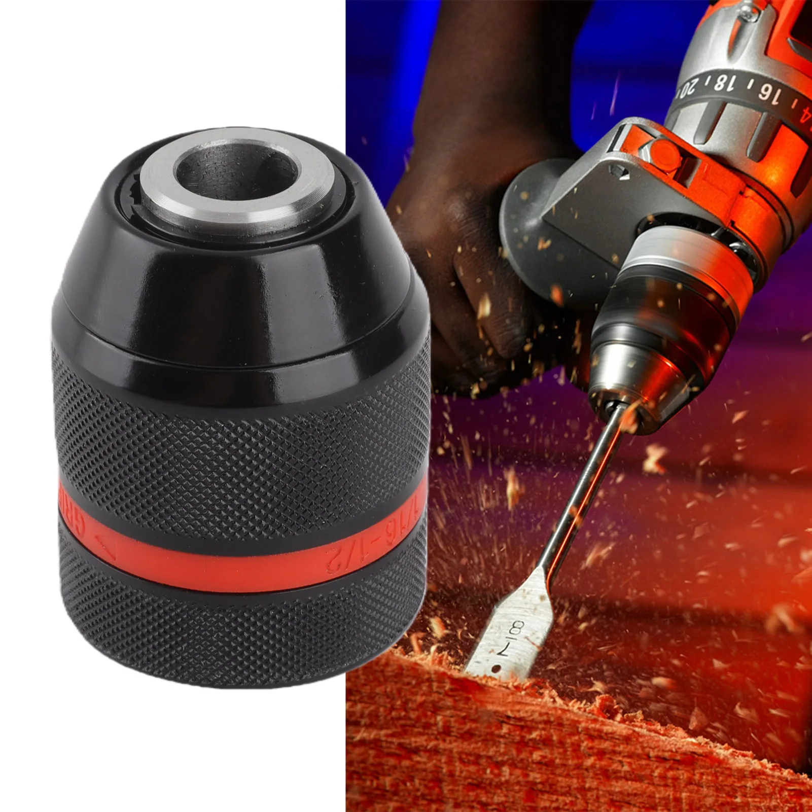 Keyless Hand Drill Chuck 1/2‑20UNF Mount 2~13mm Self Tighten Drill Chuck for Multiple Purposes 13mm Drill Chuck