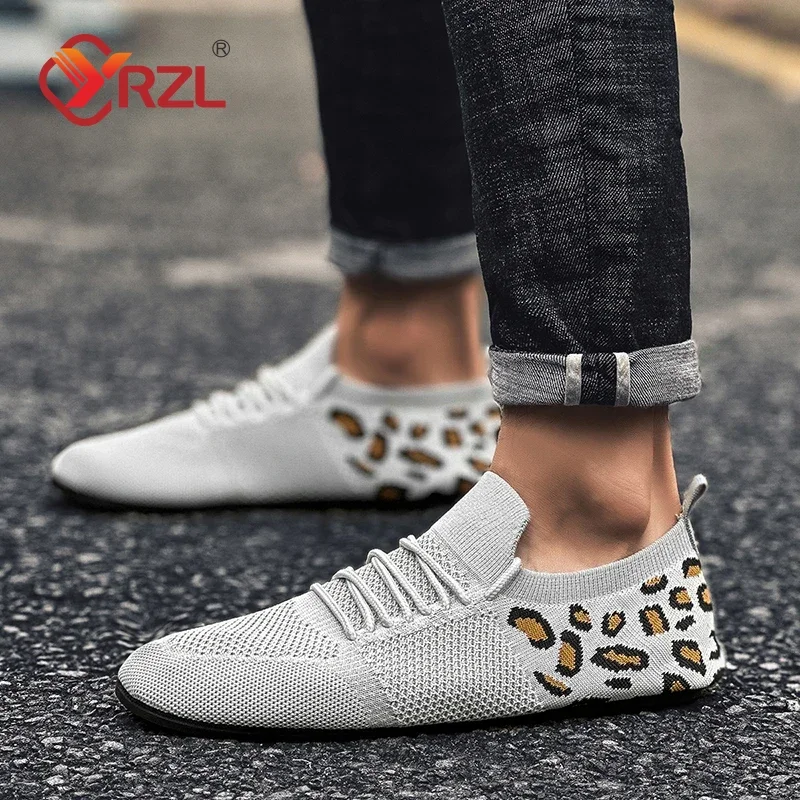 YRZL رجل شبكة المتسكعون لينة القيادة الأخفاف عالية الجودة الشقق الذكور أحذية مشي تنفس شبكة حذاء بدون كعب أحذية رجالي #2
