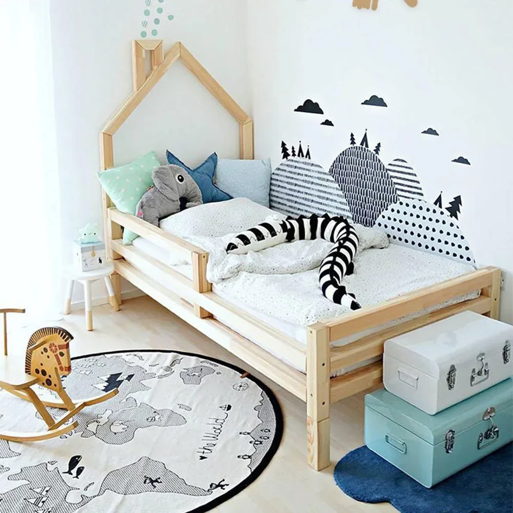 Solid wood disassemble and assemble child bed for kids room