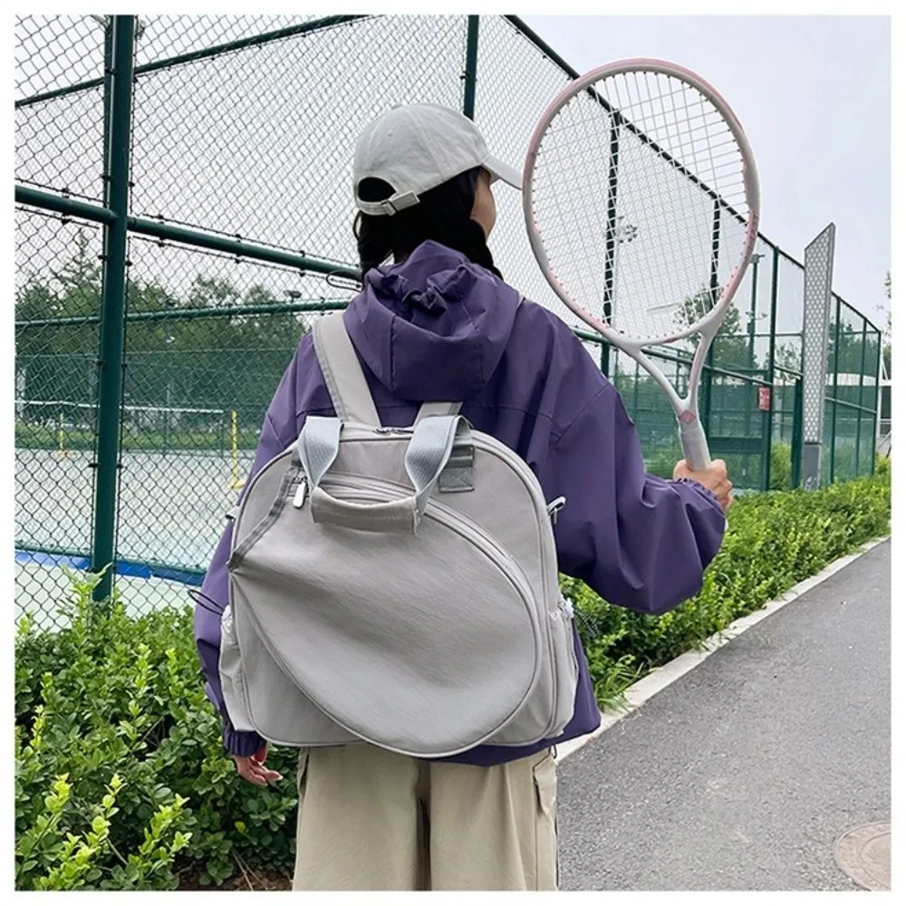 

Нейлоновый теннисный рюкзак, водонепроницаемая сумка через плечо для ракеток для бадминтона большой вместимости, легкая сумка для пиклбола с регулируемым ремнем