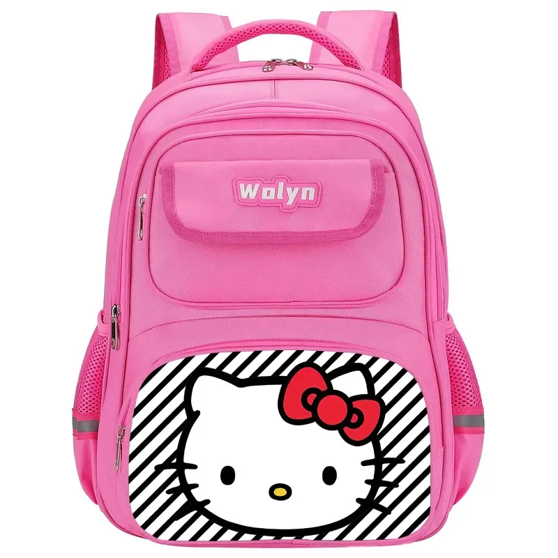 Multi-Compartment School Backpack,Cartoon Hello Kitty School bags for Girls,Large Capacity Children Backpack for Primary School