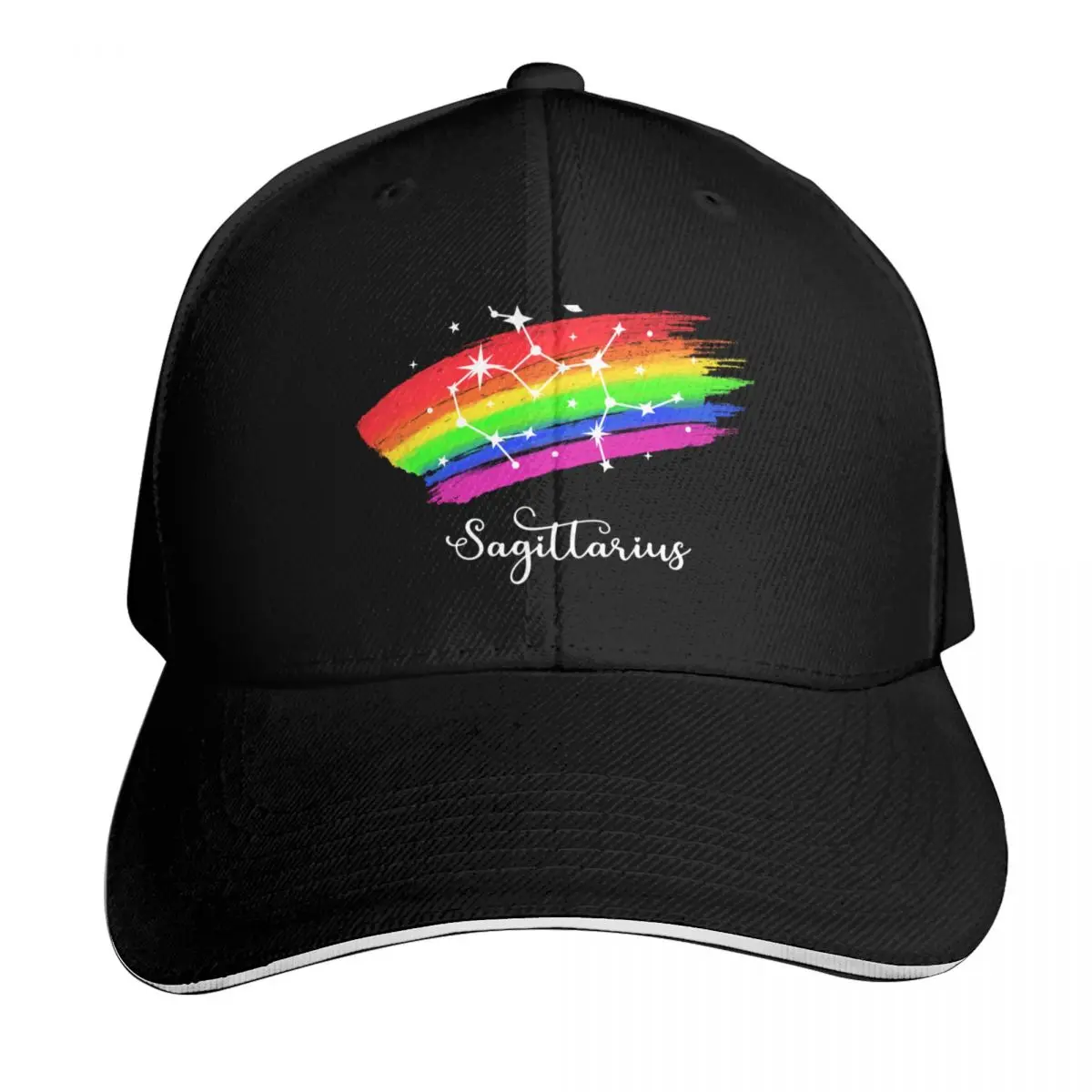 Sagittarius Astrology Lgbt Baseball Cap Adjustable Buckle Closure Moisture Wicking Quick Dry Curved Brim Classic Fit