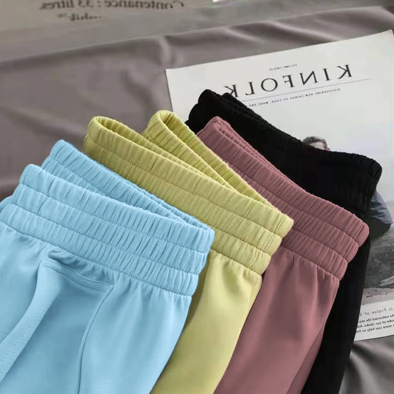 Pantaloncini sportivi Casual con cintura elasticizzata a vita alta con tasca grande Color caramella