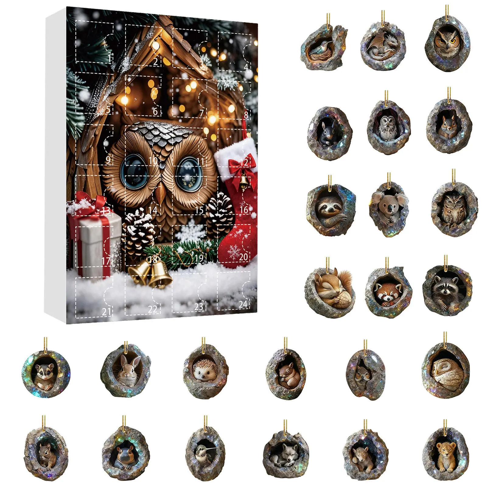 Large Digital Timer for Sports Christmas Tree Hole Themed Countdown Calendar 24 Day Count down until Christmas Calendars