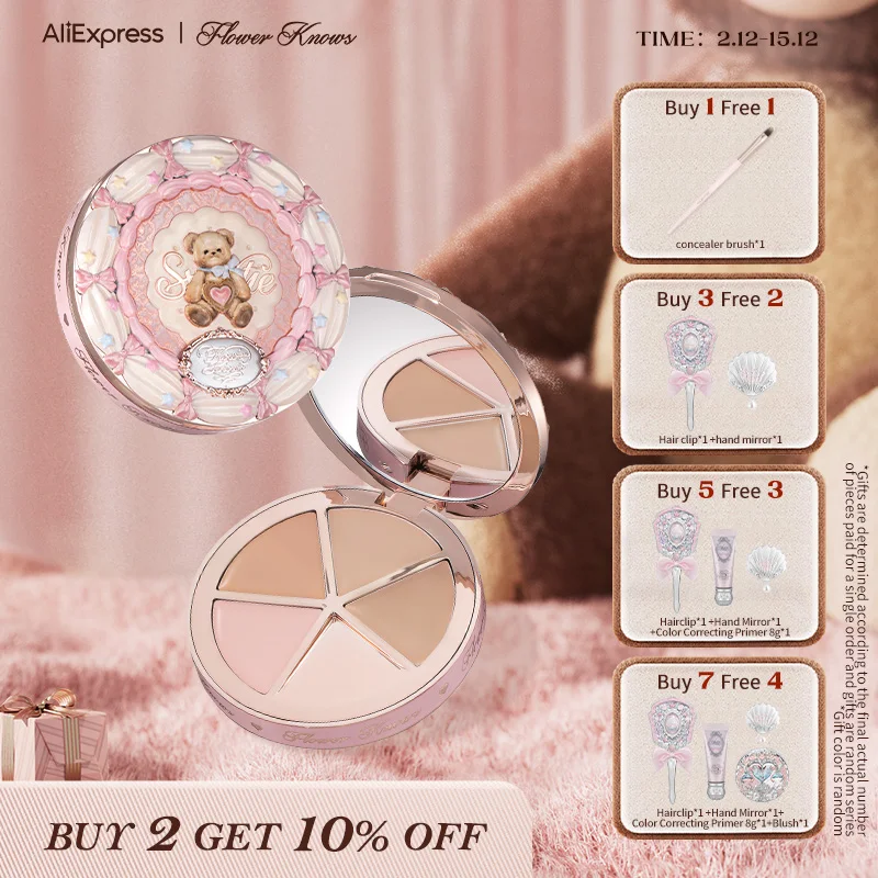 [NEW]Flower Knows The Sweetie Bear Collection 4-Color Concealer Palette