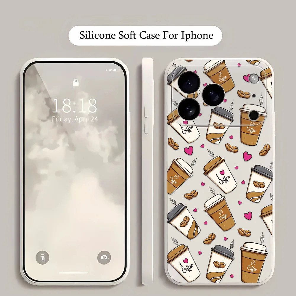 

coffee cup Phone Case for iPhone17ProMax/17Pro/17/16/16Pro/15/14/13/12/11/Pro/Plus Fashion Friend Gift Aesthetic Phone Case