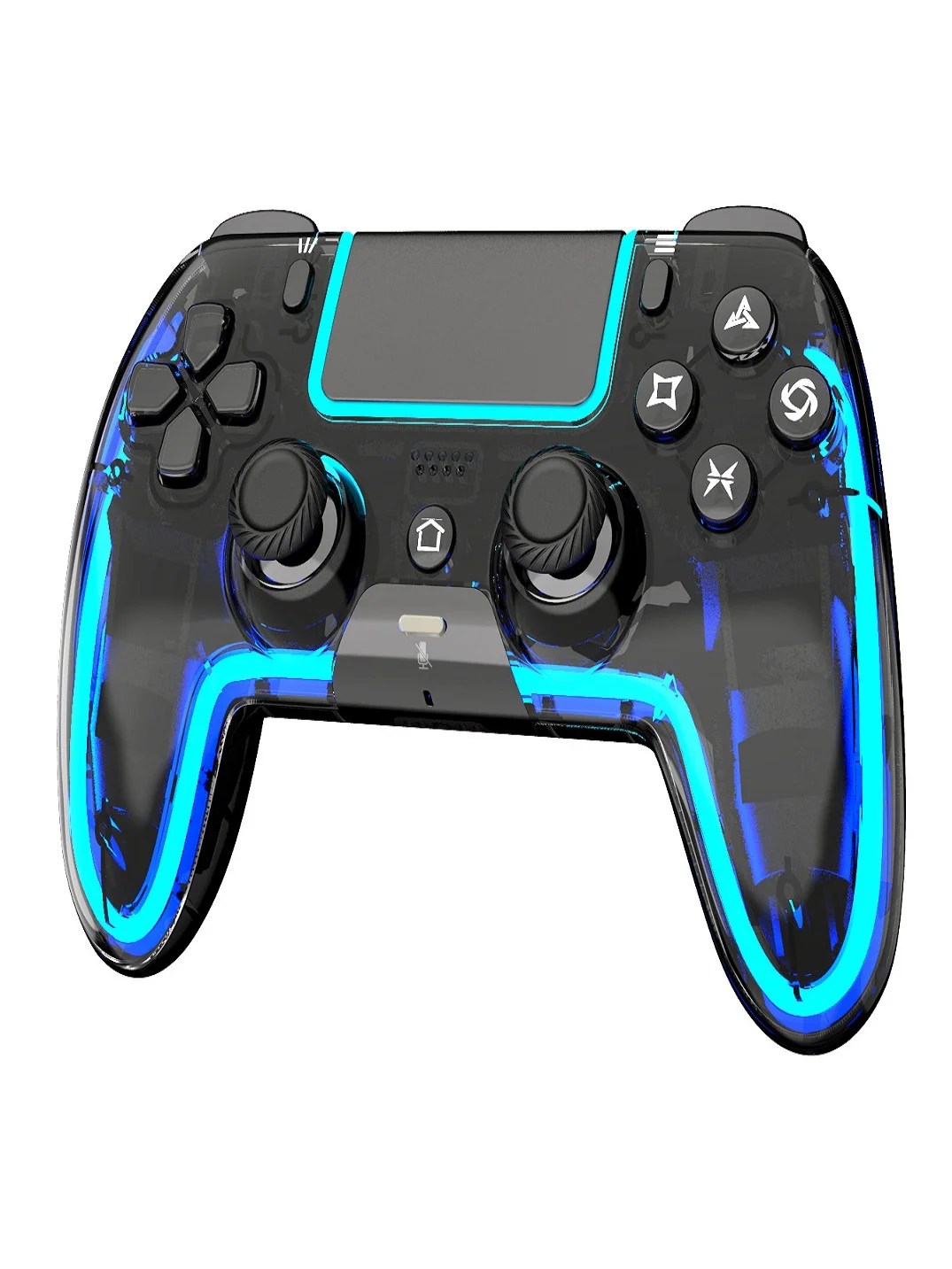 Draadloze controller STK-5007L voor PS5, transparante controller met ademhalings-RGB-licht, programmeerbare knoppen en Type-C-poort - afbeelding 2