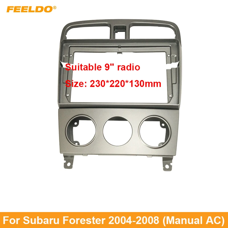 

FEELDO Car 2Din Audio Face Plate Fascia Frame For Subaru Forester 04-08 9" Big Screen CD/DVD Player Panel Dash Mount Kit