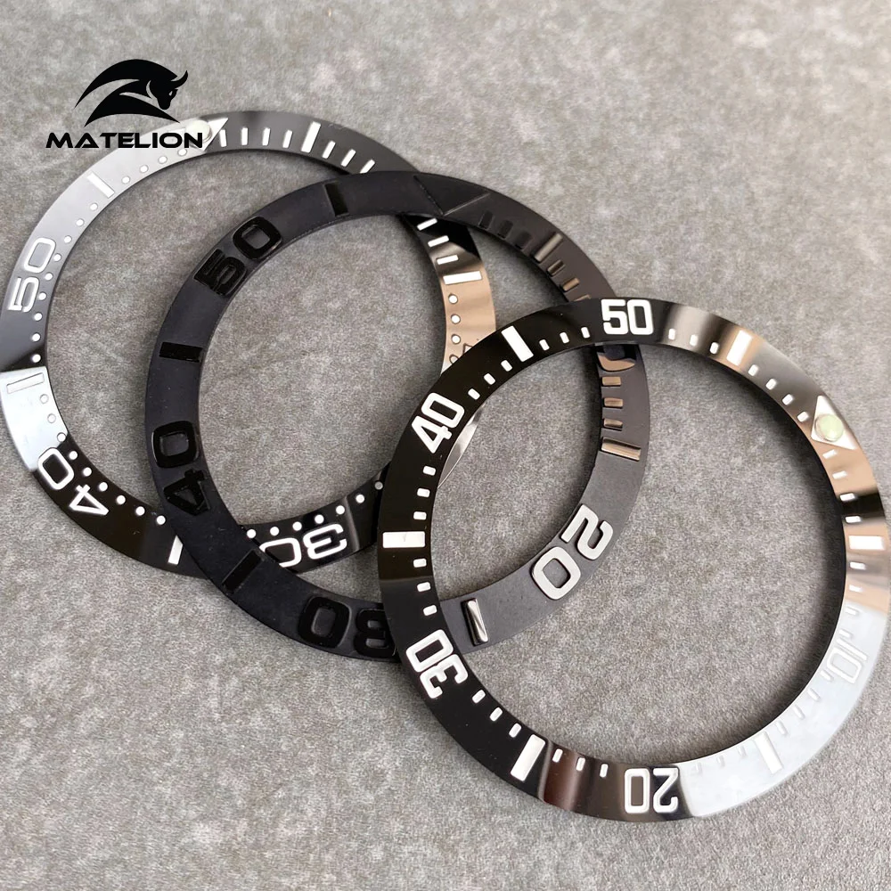 Matelion-男性用セラミック合金時計ベゼルインサートリング,ダイバーアクセサリー,43mm,39.8mm,nh35,nh34,gmt