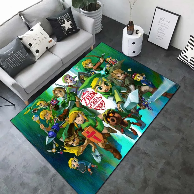 Legend of 2-Zelda Printed Floor Mat Carpet 15 Sizes Living Room Bedroom Bedside Window Sill Bathroom Floor rugs Home Decoration