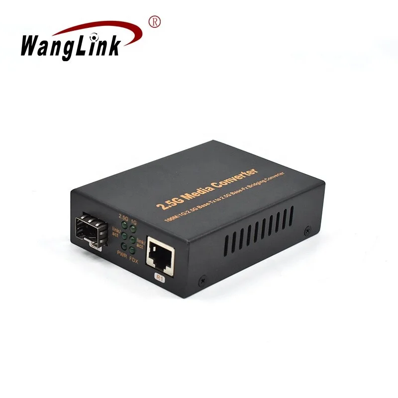 Wanglink-sfpファイバーイーサネットメディアコンバーター、2.5g、rj45、sfpメディアコンバーター