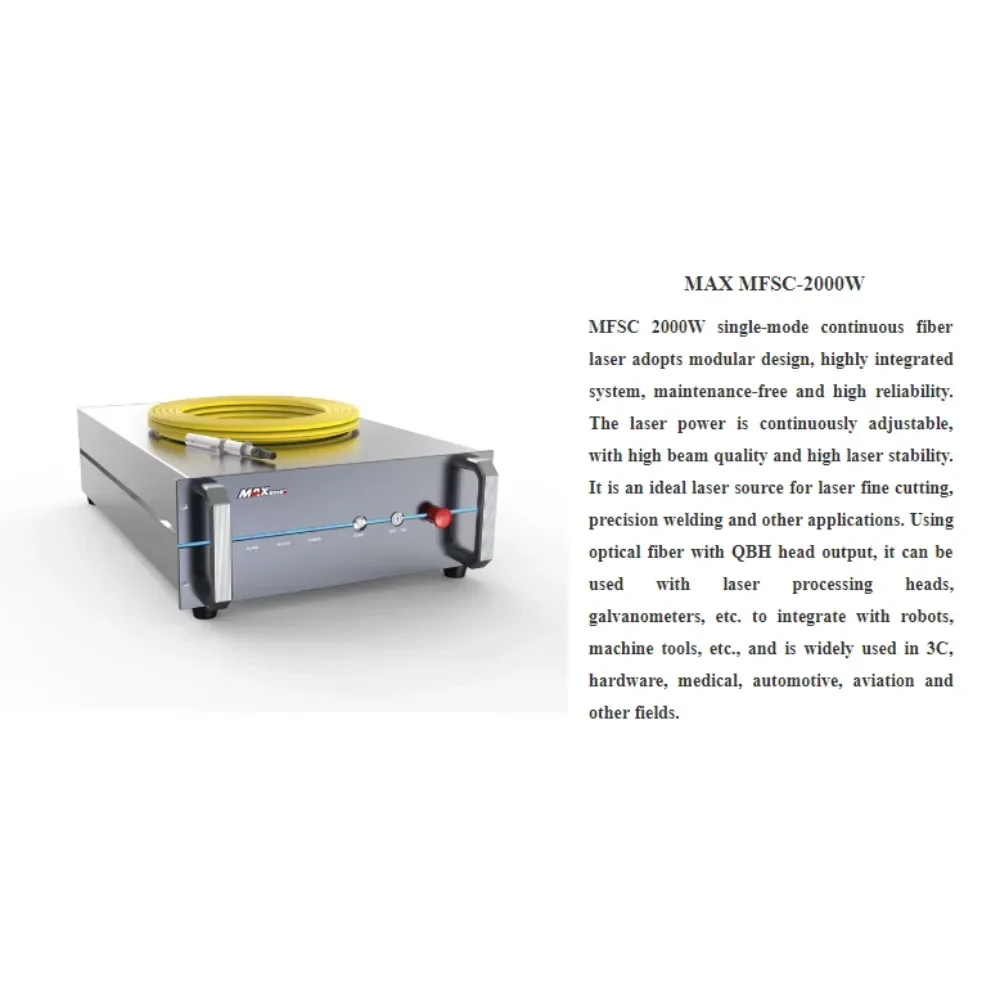 1000w To 3000w MAX Fiber Laser Source for Laser Cutting Machine