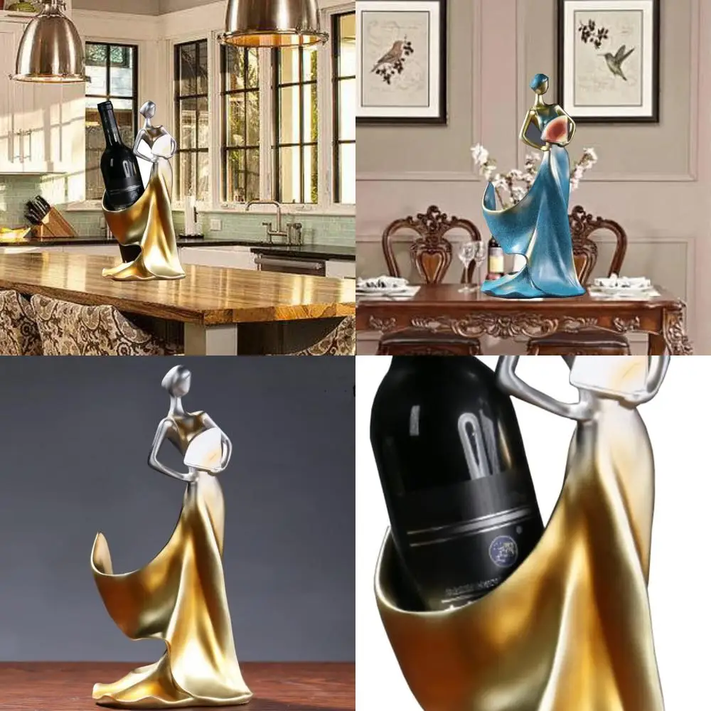 

Kitchen Table Wine Rack - Decorative Bottle Holder Stand for Home Bar Countertop