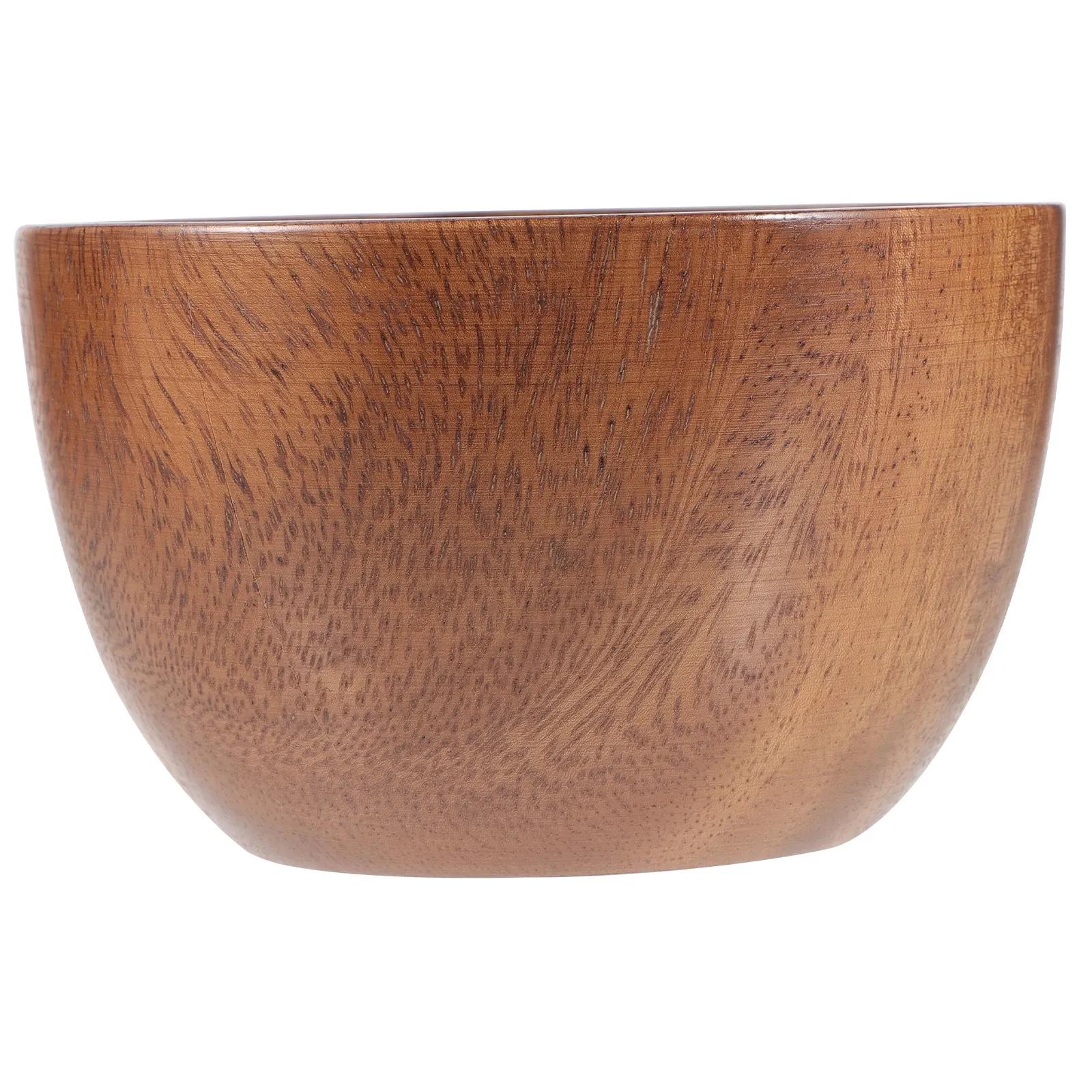 Natural Wood Fruit Bowl Round Mouth Thick Bottom Stackable Wooden Serving Bowl for Kitchen Counter Restaurant Home Use Salad