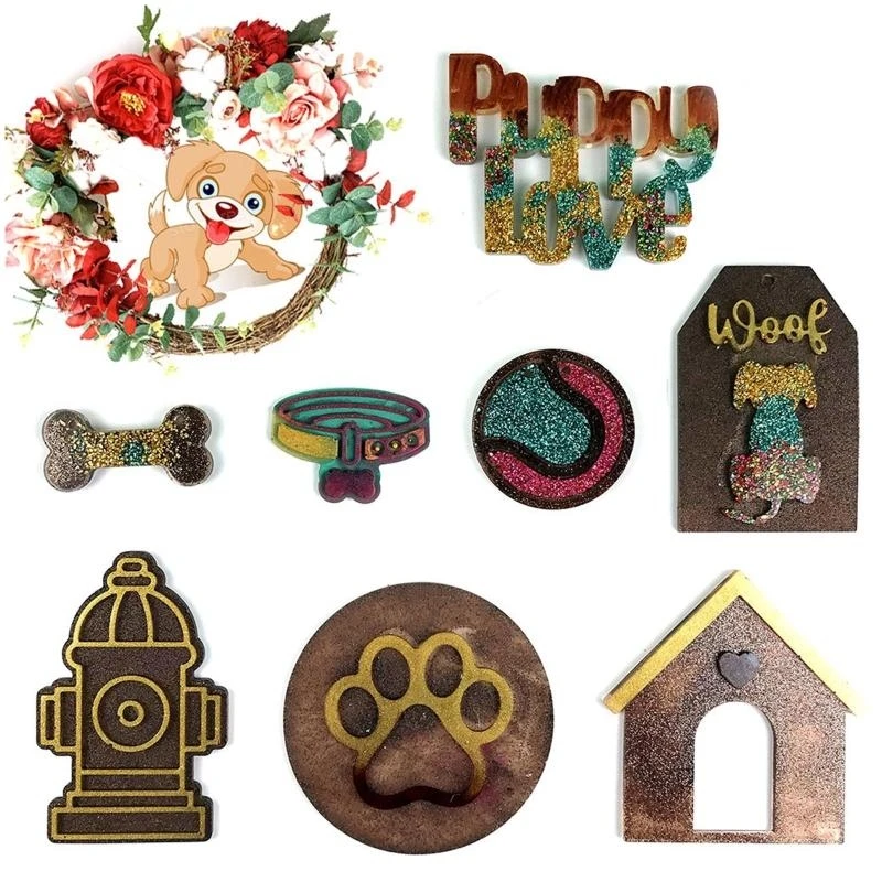 زينة عش الحيوانات الأليفة قالب راتنجات الايبوكسي سلسلة المفاتيح قلادة الحلي قالب من السيليكون