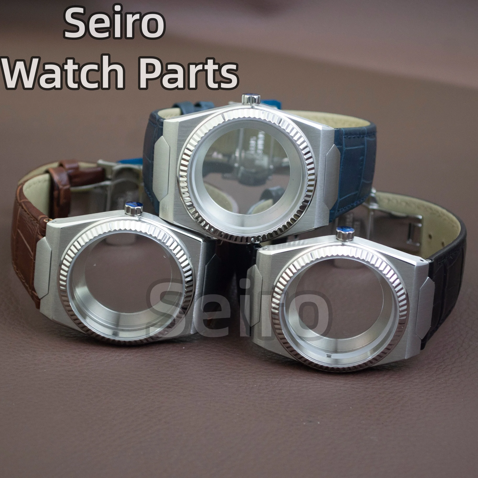 VC222 ساعة حافظة الصلبة الفولاذ المقاوم للصدأ 37 مللي متر ساعة حافظة الياقوت الزجاج 100 متر مقاوم للماء لحركة NH35 NH36 28.5 مللي متر 31 مللي متر الطلب