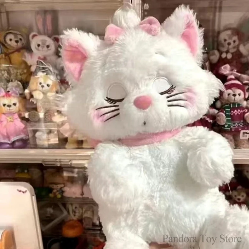 Juguete de peluche de Disney para niña, muñeco de dibujos animados de Los Aristogatos, Cara de dormir, lazo de Marie, animales de peluche suaves, Kawaii