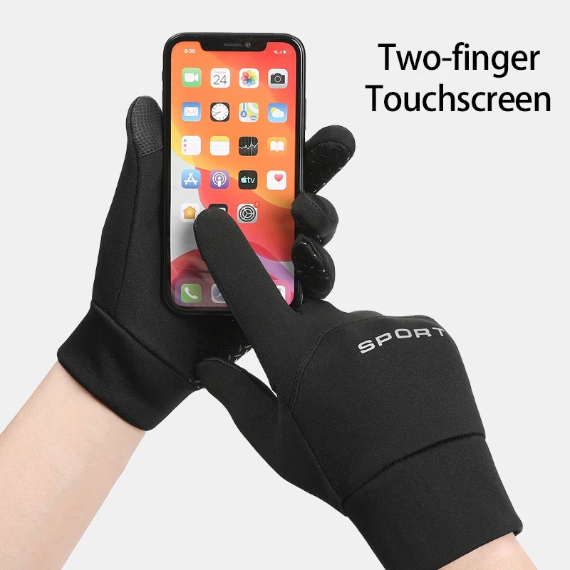 Winter Cycling Gloves Driving Touch Screen Thermal Gloves Fleece Lined Windproof Water-Repellent Anti Slip Unisex Fishing Gloves