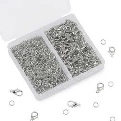 Boxed Silver Color 50pcs Lobster Clasps 100pcs Closed Loop Jump Rings Set For Jewlery Making DIY Bracelet Neckalce Findings