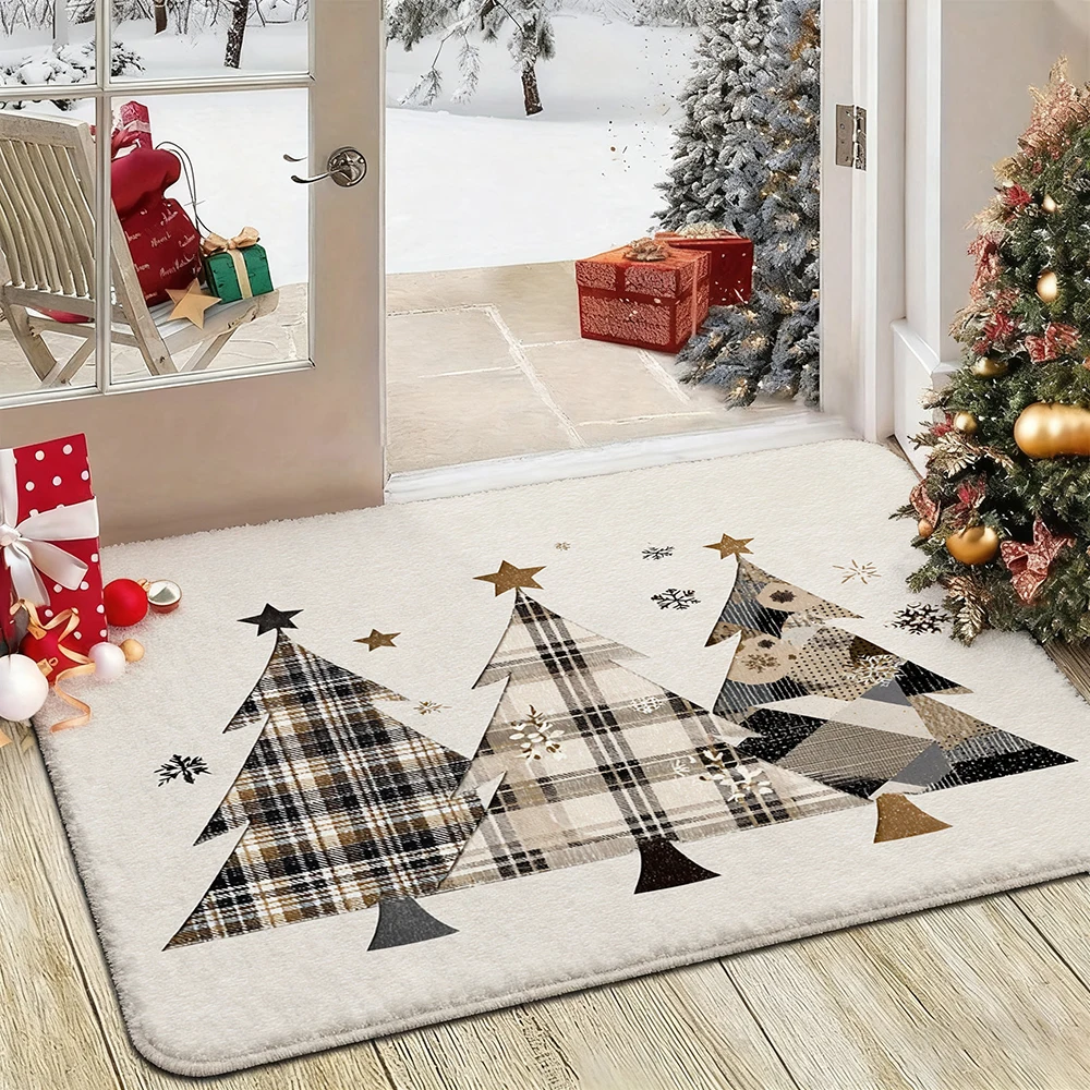 

Коврик с рисунком рождественской елки, домашний декор, спальня, гостиная, прихожая, напольный коврик, ковер для кухни, ванной комнаты