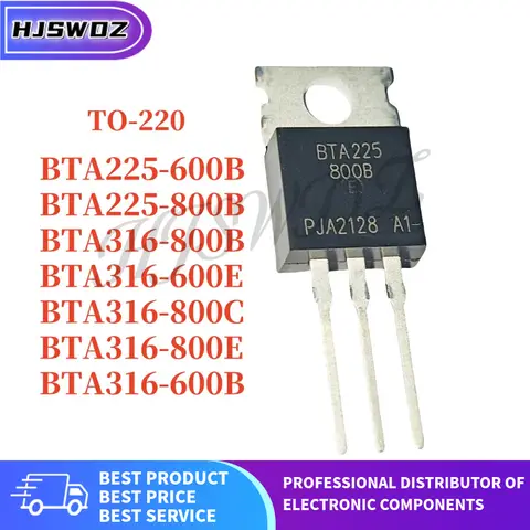 10 Uds nuevo BTA225-600B BTA225-800B BTA316-800B BTA316-600E BTA316-800C BTA316-800E BTA316-600B BTA225 BTA316 TO-220
