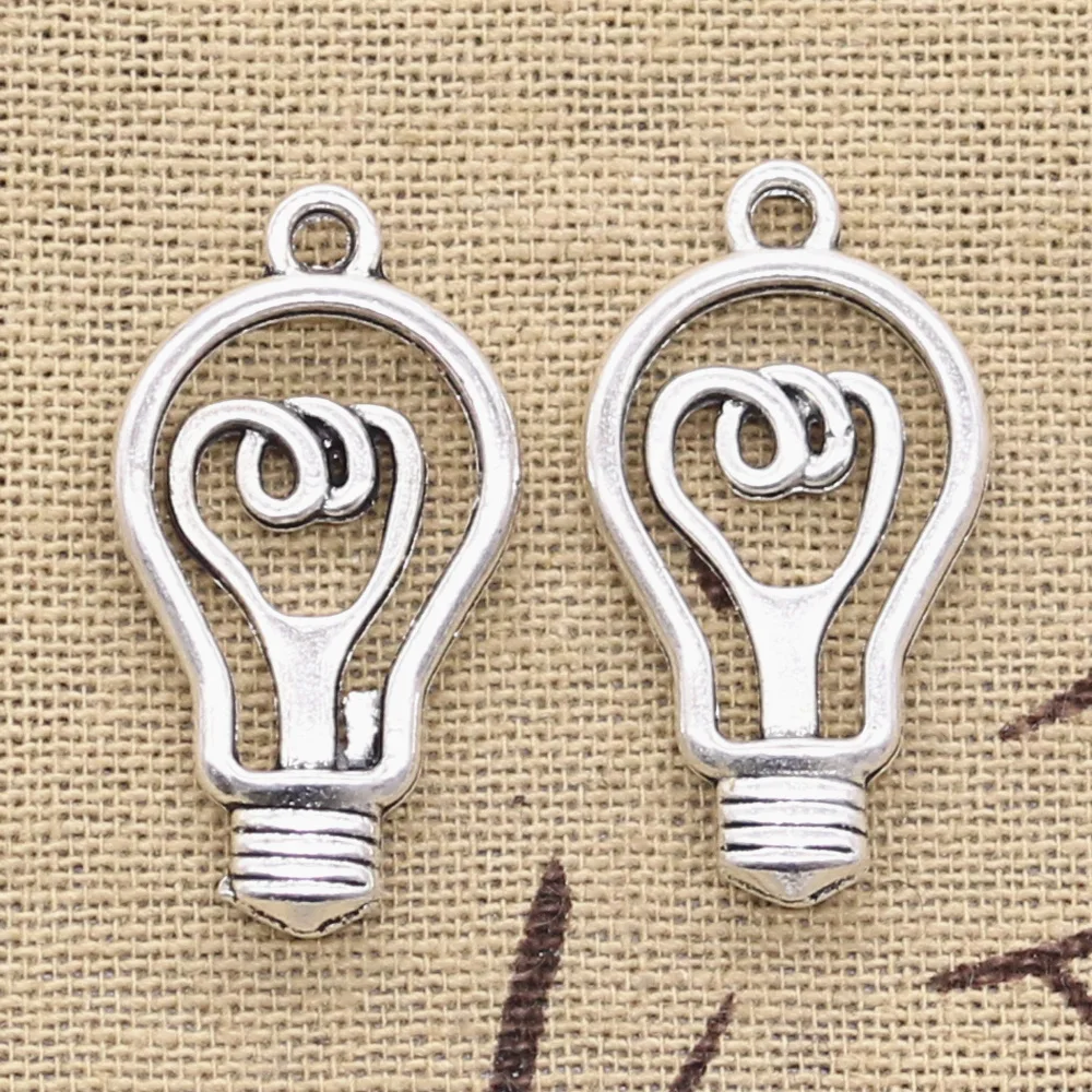 8pcs Charms Light Bulb 31x16mm Antique Silver Color Pendants Making DIY Handmade Tibetan Finding Jewelry