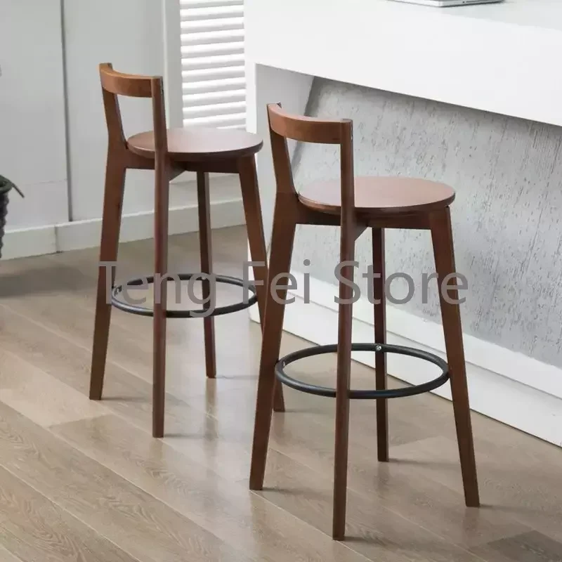 

Wooden Nordic Bar Chairs Luxury Ergonomic Stool Outdoor Kitchen Bar Chairs Dining Room Living Room Barkrukken Furniture SR50BC