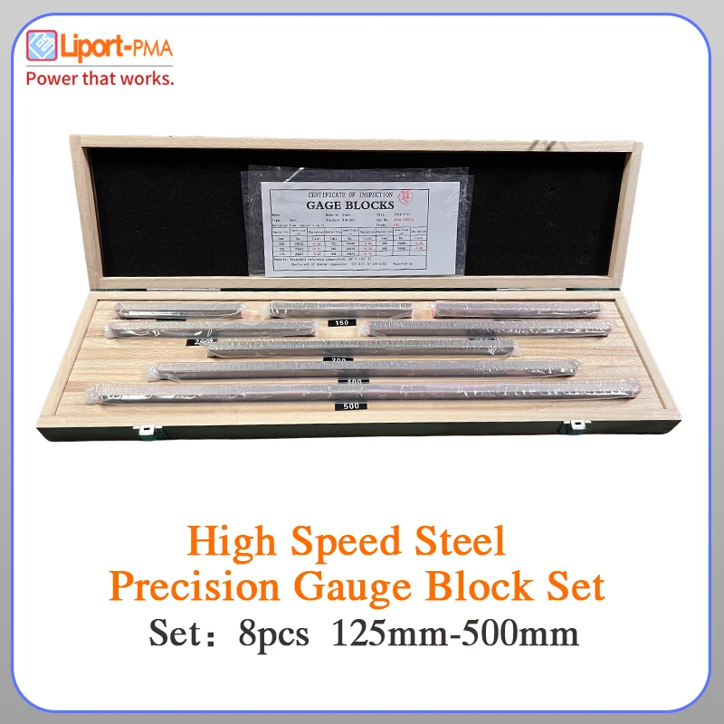 8pcs,125mm-500mm Length,Gage Block Set, Grade 0,Tools for Carpenter,Inspection and Measurement,Liport-PMA