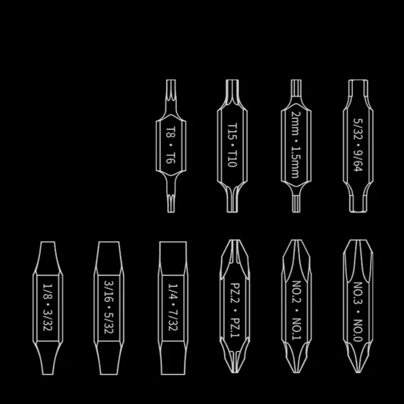 BHBT Screwdriver Bit S2 Tool Steel Screwdriver Pocket Tool Specialised Screw Accessories