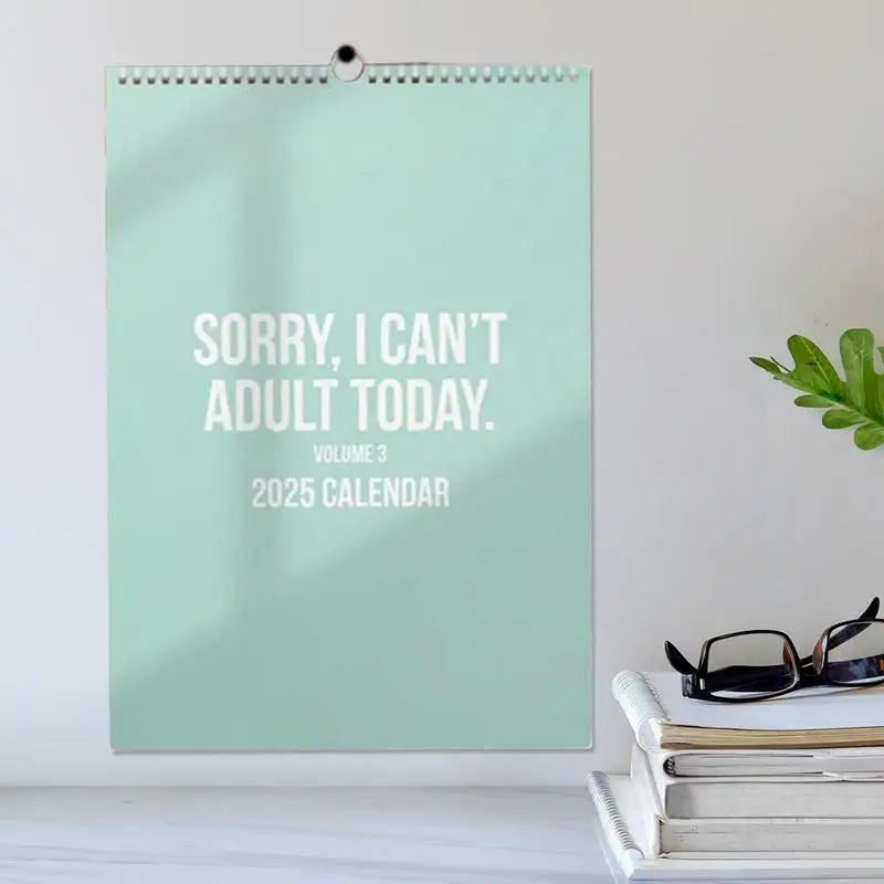 Wall Calendar with Humorous for Adults, Vertical, Mensal, Engraçado, Motivacional, 2025