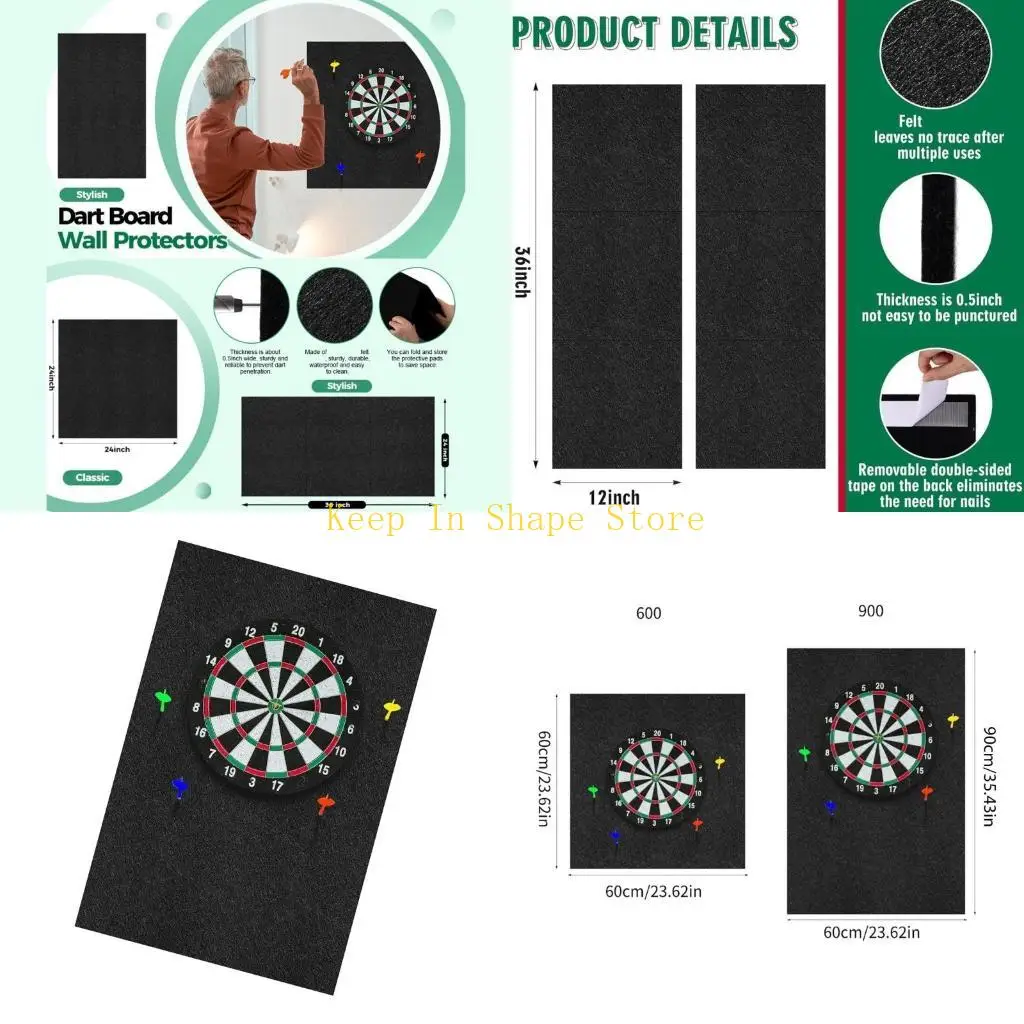 

U1JC Wall Tile Cork Dartboard Backer Flight Board Wall Protector Felt Board for Wall