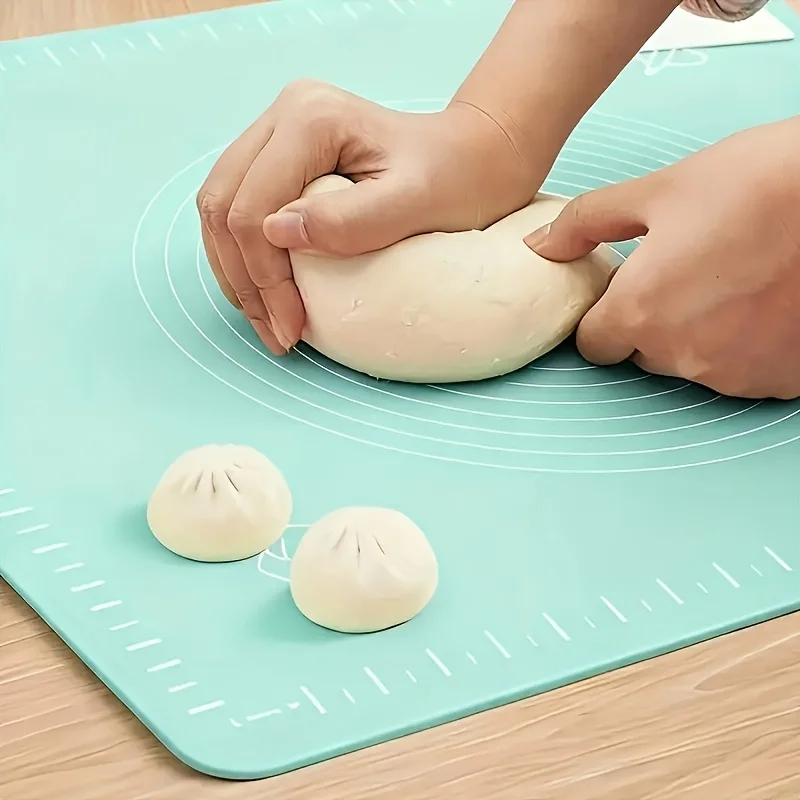 50x40cm Silicone Baking Mat with Measurement Guide, Non-Stick Pastry Mat for Dough Rolling, Pizza & Cookies