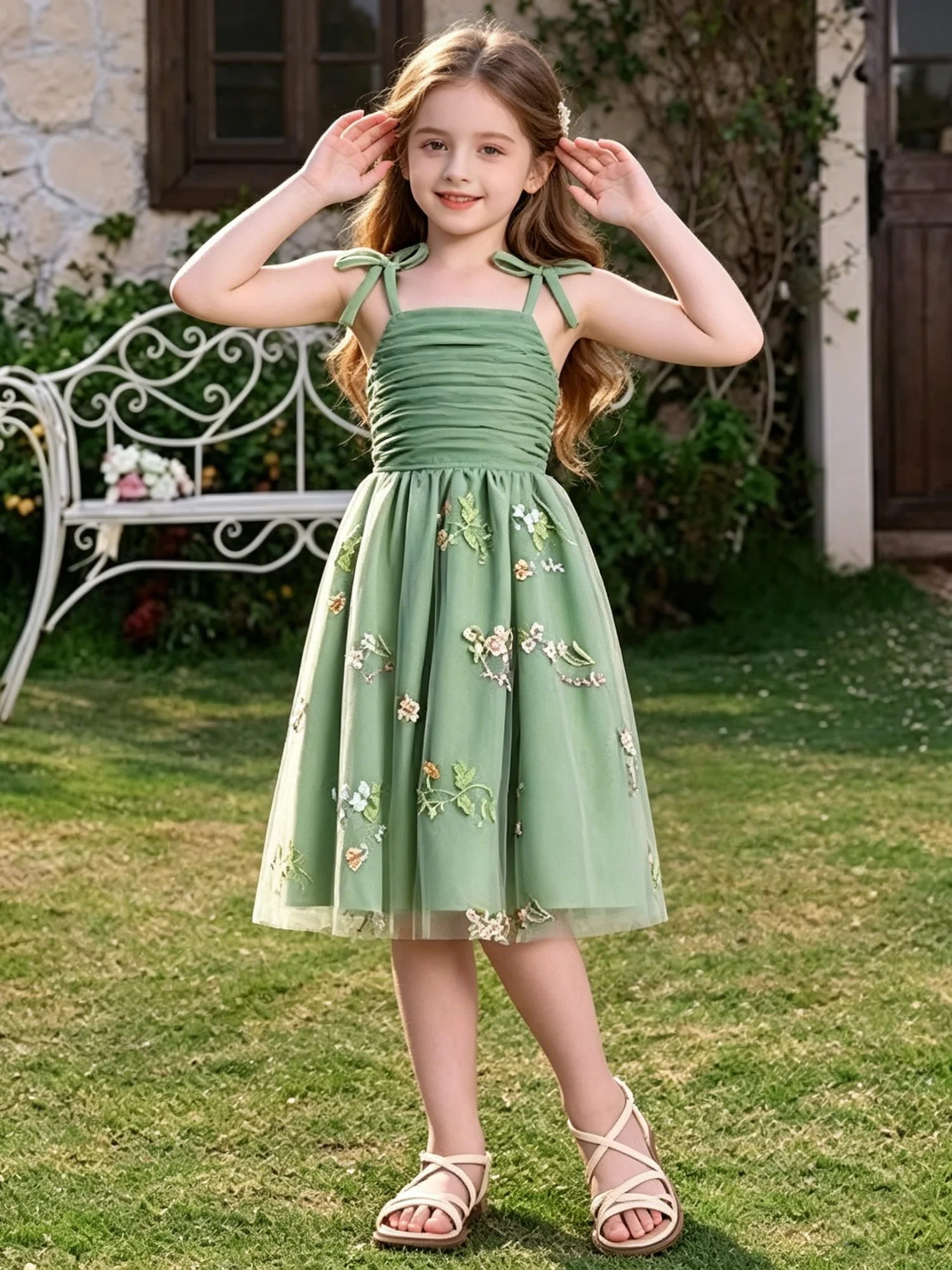 elegant-flower-girl-dress-with-thin-strap-tulle-skirt-princess-gown-for-weddings-birthdays-and-special-occasions