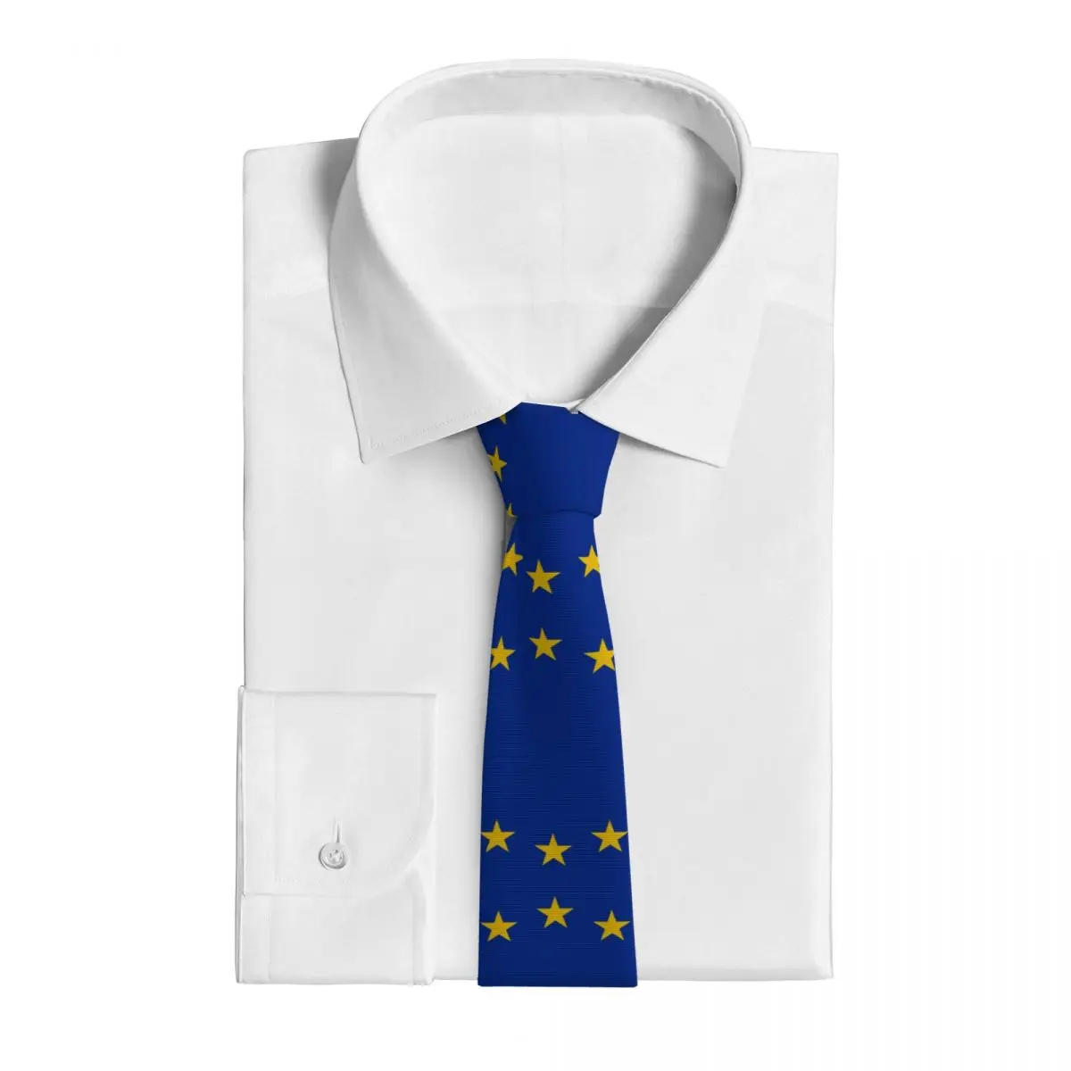 Europe European Union EU Stars National Flag Necktie for Men Silk Polyester 8 cm Neck Ties Wedding Business Tie Classic Gravatas