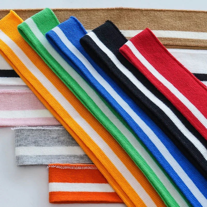3.5x80cm Solid Color Stretch Knitted Rib Cotton Fabric For Collar Cuffs Hem Bottom DIY  Accessories Sewing Fabric TJ0510