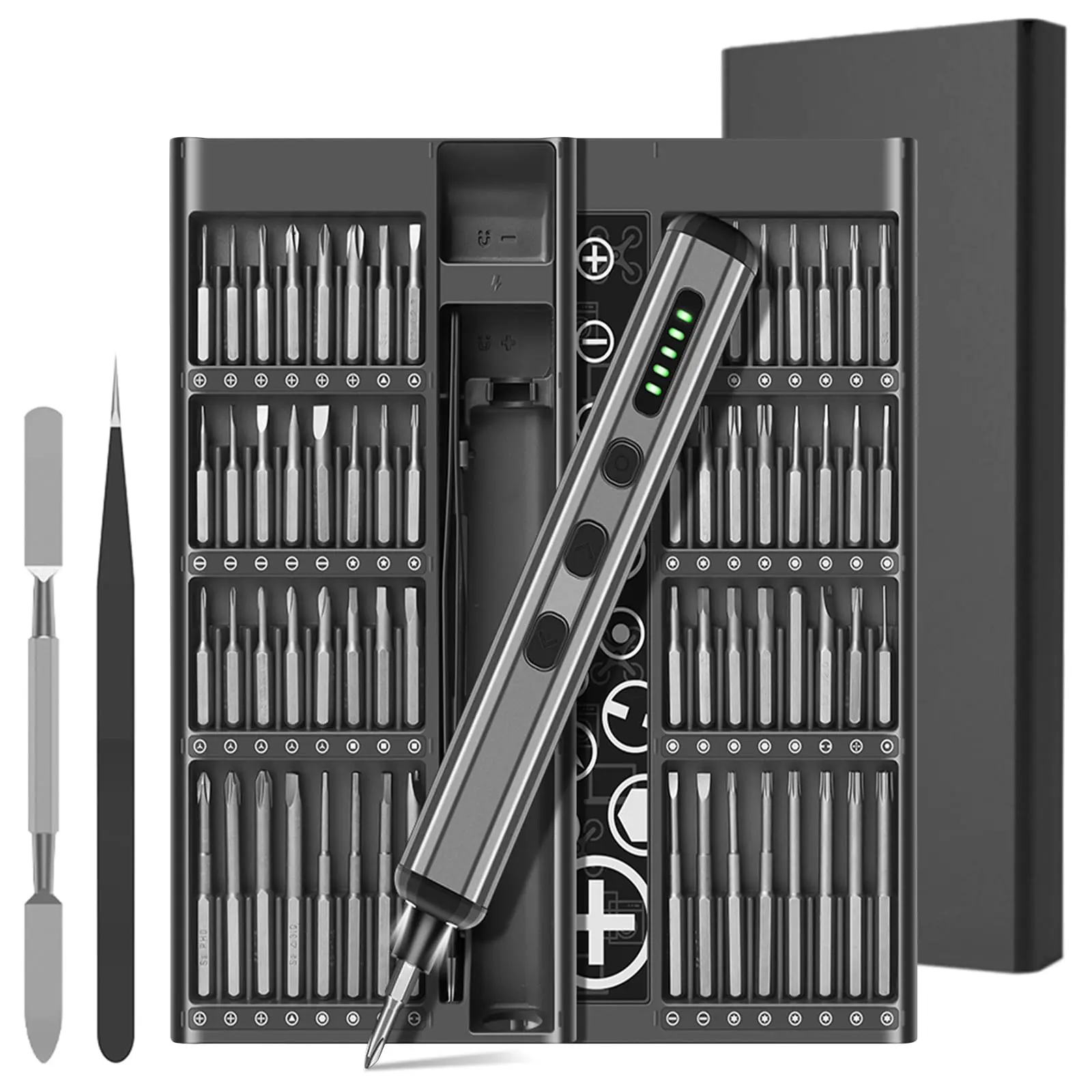 

Набор прецизионных электрических отверток 68 в 1, 5 уровней крутящего момента 5/32 нм, Ремонтный инструмент, магнитные биты со светодиодом, дюйма, шестигранный, для часов iPhone, ПК