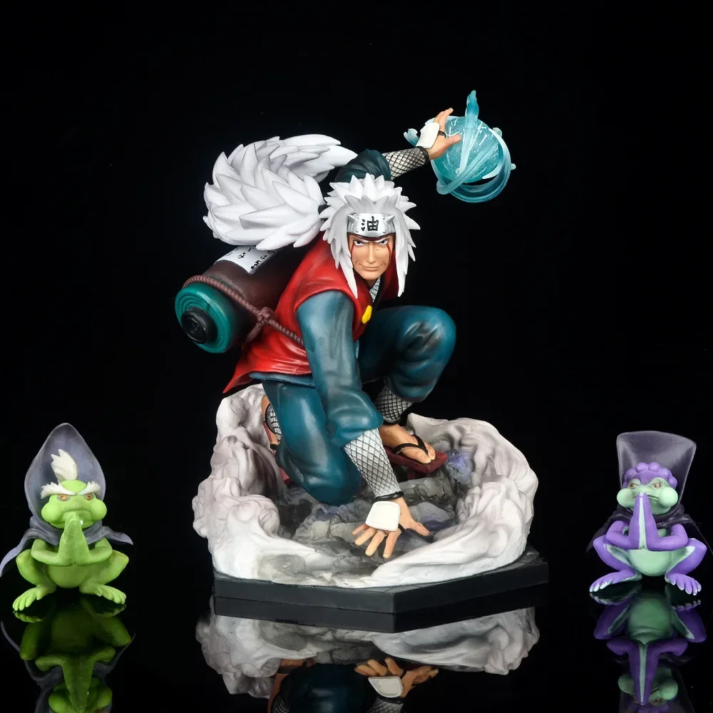 16cm LS Naruto Anime Figure GK Jiraiya Toad Sennin Sannin Replaceable Heads PVC Action Figure Collection Model Toys Gifts