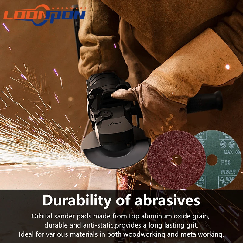 5 Inch Resin Fiber Disc Grinding Sanding Discs with 5/8\