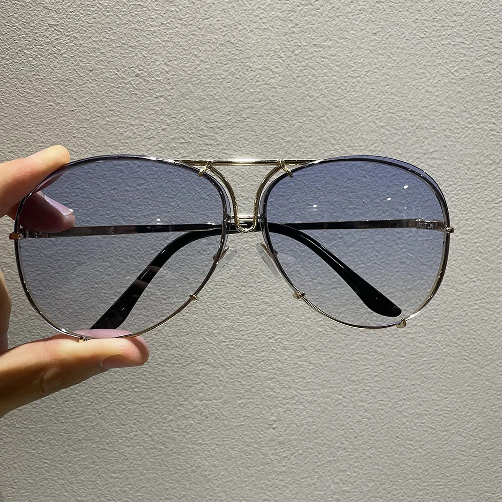 2025 New Fashion Pilot Sunglasses Women Oversized Luxury Sun Glasses For Female Cool Mirror Vintage Lady Gradient Shades UV400